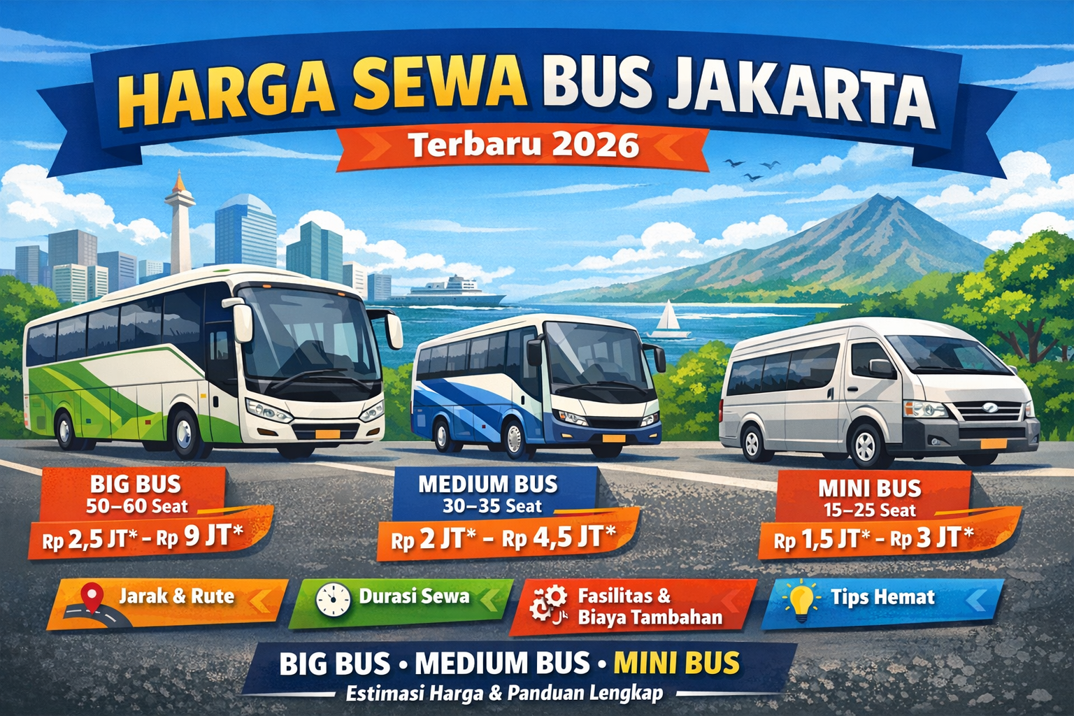 Harga sewa bus Jakarta