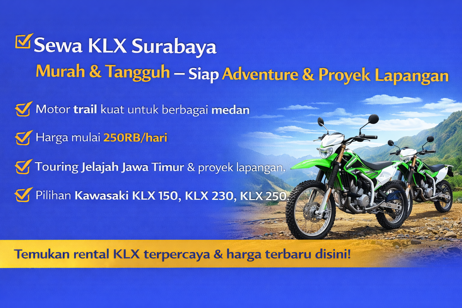 Sewa KLX Surabaya