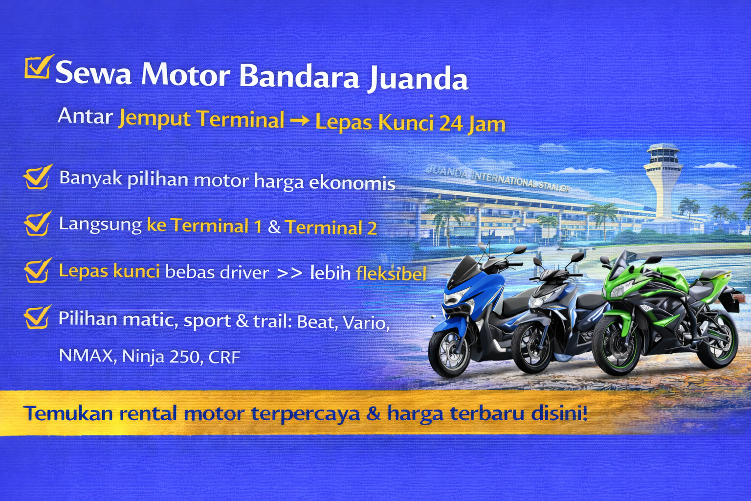 Sewa Motor Bandara Juanda
