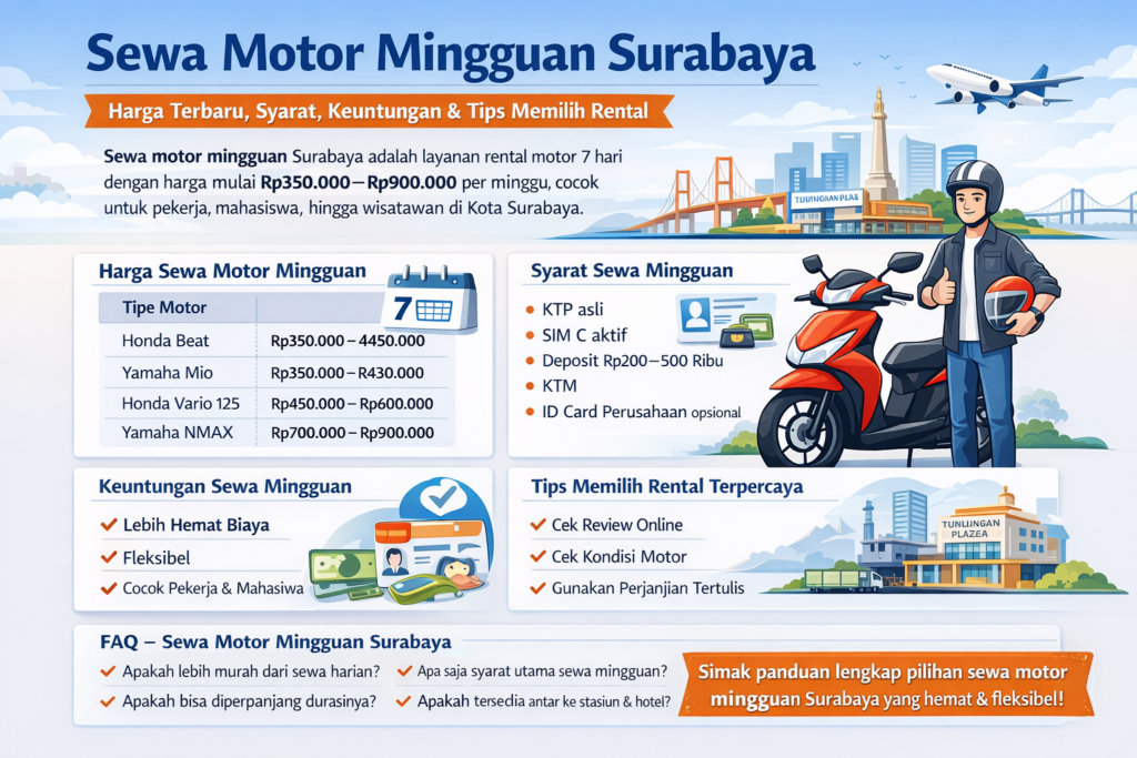 Sewa Motor Mingguan Surabaya