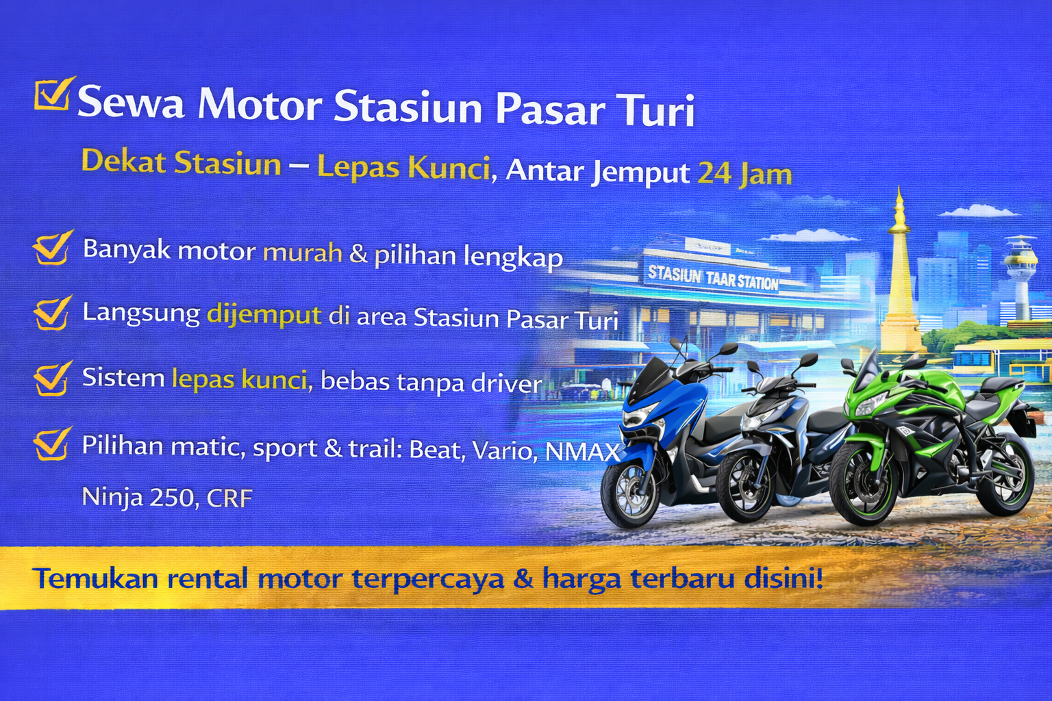 Sewa Motor Stasiun Pasar Turi